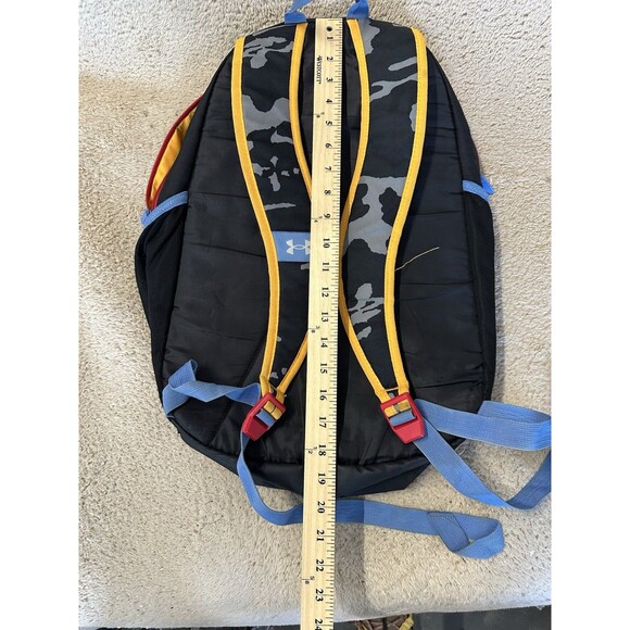 Under Armour UA Hustle 5.0 Storm Backpack Laptop Bookbag Grey Camo Multicolored - Picture 3 of 6